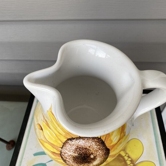 Vintage Pitcher Creamer Abbiamo Tutto by Spigarelli Sunflower Made in ITaly - Picture 2 of 8